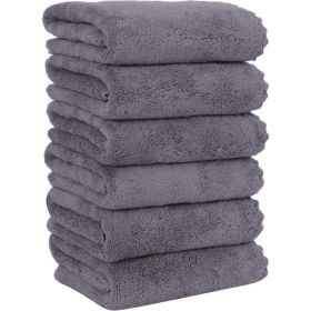 6 Pack Premium Hand Towels - Quick Drying - Microfiber Coral Velvet Highly Absorbent Towels - Multipurpose Use As Hotel, Bathroom, Shower, Spa, Hand T