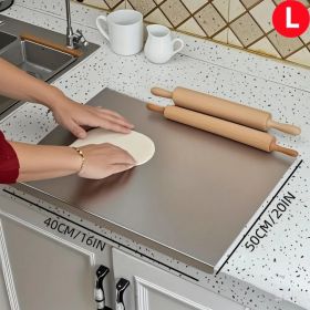 Stainless Steel Cutting Board For Kitchen - Large 304 Chopping Boards With Lid And Non-Slip Pad For Countertop, Suitable For Meat Vegetables Bread And (Option: 40CM50CM)