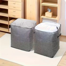Large Capacity Thickened Waterproof Storage Box , Bag For Clothes, Comforters, Foldable Closet Organizer, Home Bedroom Miscellaneous Storage Bag, Dorm (Option: Houndstooth-150L-2pcs)