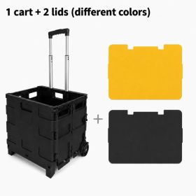 Portable Plastic Cover (Option: 1 black cart  2 lids)