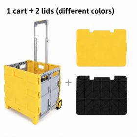 Portable Plastic Cover (Option: 1 Yellow cart  2 lids)