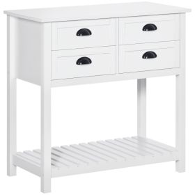 Sideboard Buffet Cabinet with Storage, Modern Coffee Bar Cabinet with 4 Drawers and Slatted Bottom Shelf, Console Table for Kitchen, Living Room, Dini (Option: White-930x470x200 mm)