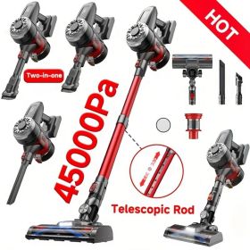 8-in-1 Light Green Cordless Vacuum Cleaner. Powerful Suction, Long Battery Life, Adjustable Suction. Suitable For Cleaning Hair, Hard Floors, Carpets, (Option: Red)