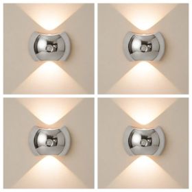 2PCS Bedroom/Living Room Lights, Motion Sensor, Luxurious Style, 60-Day Battery Life, 3 Lighting Modes, Magnetic Installation, Ideal For Stairs, Corri (Option: Silver4PCS)