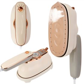 1Pc 1200W Foldable Handheld Clothes Iron Steamer With Wet Dry Ironing Mode Portable Garment Steamer Travel Clothing Wrinkles Remover With Temperature (Option: Beige)