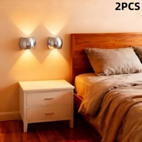 2PCS Bedroom/Living Room Lights, Motion Sensor, Luxurious Style, 60-Day Battery Life, 3 Lighting Modes, Magnetic Installation, Ideal For Stairs, Corri (Option: Silver2PCS)